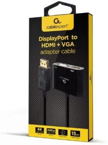 Фото: Перехідник Cablexpert 30Hz DP / HDMI/VGA Black (A-DPM-HDMIFVGAF-01) № 2 | KTC