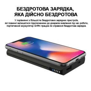 Батарея універсальна Griffin Reserve Wireless Charging 5000mAh Black (GP-023-BLK)