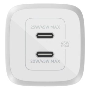 Зарядний пристрій Belkin Home Charger GAN 45W White (WCH011VFWH)