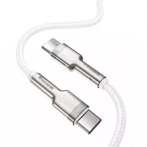 Фото: Кабель Baseus Cafule Metal 100W CM / CM 2m White (CATJK-D02) № 2 | KTC