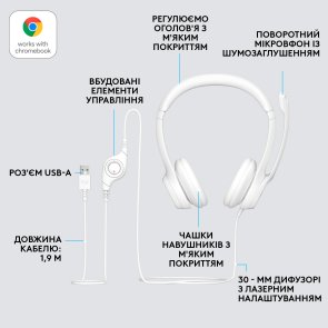 Гарнітура Logitech H390 USB Off White