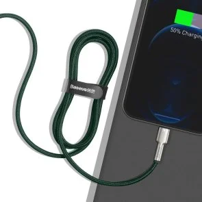 Фото: Кабель Baseus Cafule Metal 2.4A AM / Lightning 2m Green (CALJK-B06) № 6 | KTC