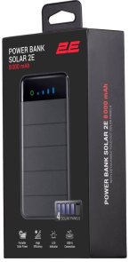 Батарея універсальна 2E Solar 8000mAh Black (2E-PB814-BLACK)