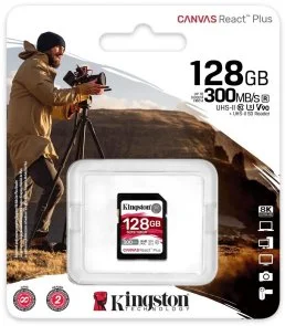 Фото: FLASH пам'ять Kingston Canvas React Plus V90 SDXC 128GB (SDR2/128GB) № 2 | KTC