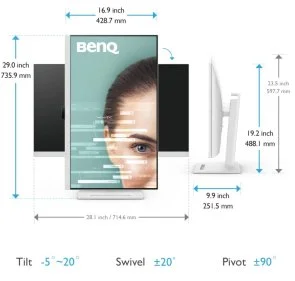 Фото: Монітор BenQ GW3290QT White (9H.LLHLA.TBE) - 31.5" IPS / 2560×1440 / 75 Гц / Pivot № 5 | KTC