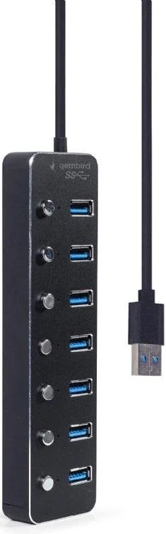 Фото: USB-хаб Gembird 7-port USB 3.1 Black (UHB-U3P7P-01) № 2 | KTC