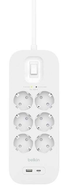 Подовжувач Belkin SRB002VF2M 1xUSB 1xType-C 6/2m White