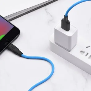 Фото: Кабель Hoco X21 Plus Silicone 2.4A AM / Micro USB 1m Black/Blue (6931474711885) № 4 | KTC