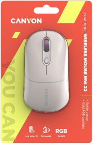 Миша Canyon MW-22 Dual Band RGB Wireless Rice (CNS-CMSW22RC)