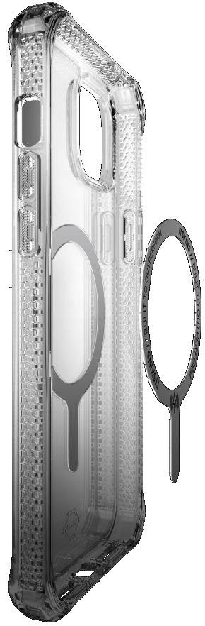 Чохол iTSkins for iPhone 15 HYBRID R Ombre with MagSafe Smoke (AP5N-HYOMB-SMOK)