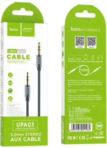 Кабель Hoco UPA03 Jack 3.5mm / Jack 3.5m 1m Gray