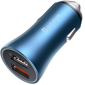 Автомобільний зарядний пристрій Baseus Golden Contactor Pro Dual Quick Charger QC3.0 40W Blue (CCJD-A03)