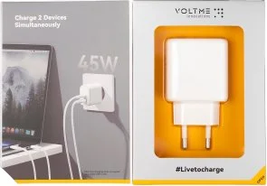 Фото: Зарядний пристрій VOLTME Revo 45 Duo GaN III 45W White (V2114) № 3 | KTC