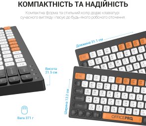 Клавіатура OfficePro SK955B Wireless Black