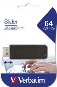 Флешка USB Verbatim Slider 64GB Black (98698)