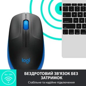 Фото: Миша Logitech M190 Full Size Wireless Blue (910-005907) № 4 | KTC
