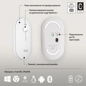 Фото: Миша Logitech Pebble 2 M350s Tonal White (910-007013) № 10 | KTC