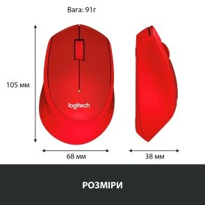 Фото: Миша Logitech M330 Silent Plus Red (910-004911) № 7 | KTC