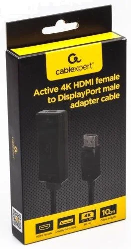Фото: Перехідник Cablexpert 4K HDMI / DP Black (A-HDMIF30-DPM-01) № 2 | KTC