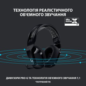 Гарнітура Logitech Lightspeed Wireless RGB Gaming Headset G733 Black (981-000864)