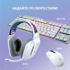Фото: Гарнітура Logitech Lightspeed Wireless RGB Gaming Headset G733 White (981-000883) № 12 | KTC