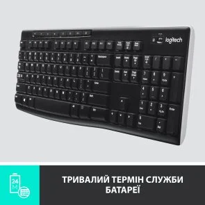 Фото: Клавіатура Logitech K270 US/UKR Black (920-003738) № 7 | KTC