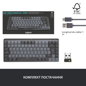 Клавіатура компактна Logitech MX Mechanical Mini Wireless Illuminated Performance US International Graphite (920-010780)