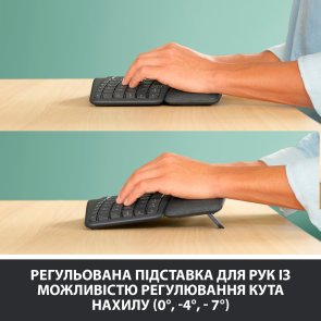 Клавіатура Logitech Ergo K860 Wireless Us/Ukr Graphite (920-010108)