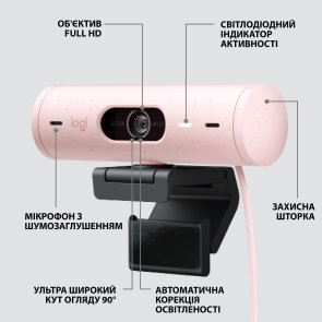 Web-камера Logitech Brio 500 Rose (960-001421)