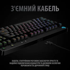 Фото: Клавіатура Logitech G Pro TKL GX Blue Clicky US/Ukr Black (920-009392) № 3 | KTC