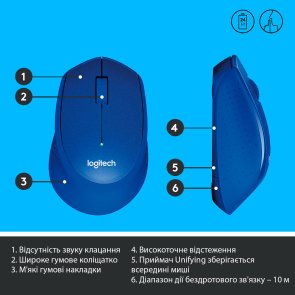 Миша Logitech M330 Silent Plus Blue (L910-004910)