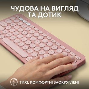 Клавіатура компактна Logitech Pebble Keys 2 K380s US International Tonal Rose (920-011853)