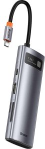 USB-хаб Baseus Metal Gleam Series 7in1 Gray (WKWG020113)