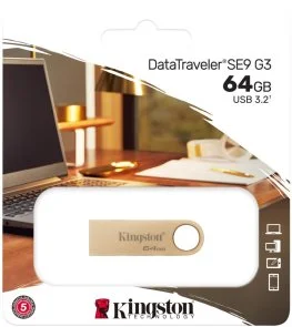 Фото: Флешка USB Kingston DataTraveler SE9 G3 64GB Gold (DTSE9G3/64GB) № 3 | KTC