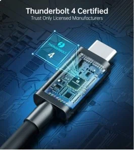 Фото: Кабель Choetech A3010 100W 5A Thunderbolt 4 Type-C / Type-C 0.8m Black (A3010-BK) № 2 | KTC