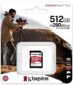 Фото: FLASH пам'ять Kingston Canvas React Plus U3 V60 SDXC 512Gb (SDR2V6/512GB) № 3 | KTC