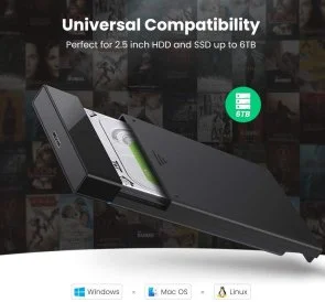 Фото: Кишеня зовнішня UGREEN US221 HDD/SSD Black (UGR-30848) № 2 | KTC
