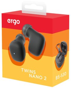 Навушники ERGO BS-530 Twins Nano 2 Black (BS-530K)