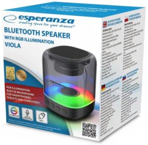 Колонка Esperanza RGB Illuminated FM Bluetooth, Viola
