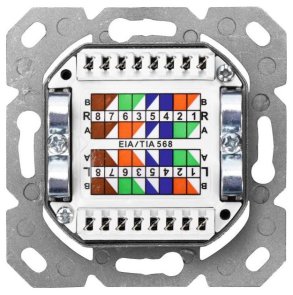 STP cat.6 2-порта RJ45, 8P8C