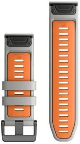 Ремінець Garmin QuickFit - 26mm Fog Gray Orange Silicone (010-13281-02)