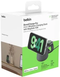 Фото: Бездротова зарядна станція Belkin 2in1 MagSafe Charge Station Black (WIZ020VFH36) № 8 | KTC