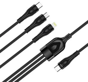Фото: Кабель ColorWay 3in1 60W Type-C / Lightning/Type-C/MicroUSB 1.2m 60W Black (CW-CBPDU3060-BK) № 3 | KTC