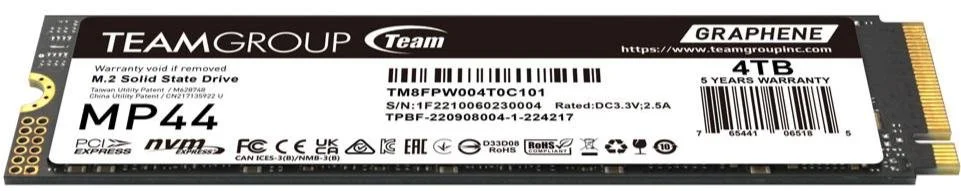 Фото: SSD-накопичувач Team MP44 2280 PCIe 4.0 x4 NVMe 4TB (TM8FPW004T0C101) № 3 | KTC