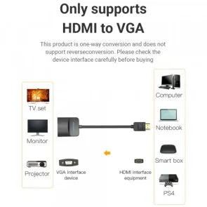 Фото: Перехідник Vention 1080P HDMI M / VGA F 0.15m (42154) № 3 | KTC