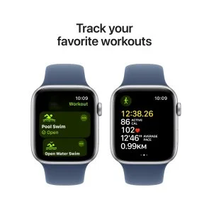 Фото: Смарт годинник Apple Watch Series SE 2 2024 GPS 40mm Silver Aluminium Case with Denim Sport Band - M/L (MXED3) № 6 | KTC