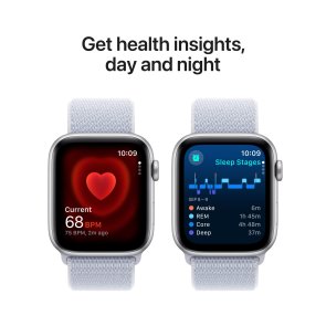 Смарт годинник Apple Watch Series SE 2 2024 GPS 44mm Silver Aluminium Case with Blue Cloud Sport Loop (MXET3)
