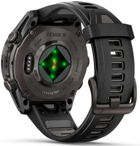 Смарт годинник Garmin fenix 8 - 43 mm AMOLED Sapphire Carbon Gray DLC Titanium with Black/Pebble Gray Silicone Band (010-02903-21)