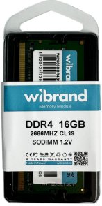  Оперативна пам’ять Wibrand DDR4 1x16GB (WI2666DDR4S/16GB)