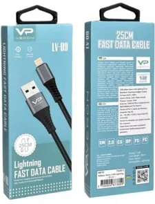 Фото: Кабель Veron NL09 Nylon AM / Lightning 0.25m Black № 3 | KTC